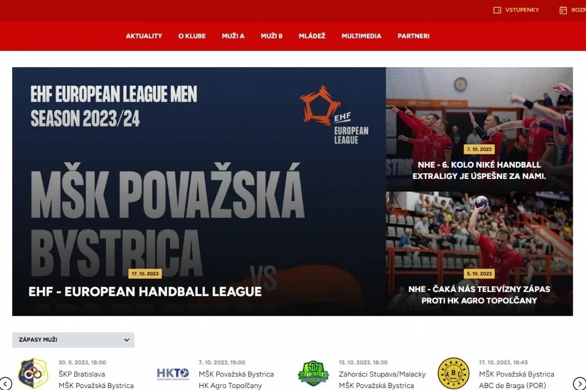 MŠK: Víta vás nový web hádzanárov MŠK Považská Bystrica