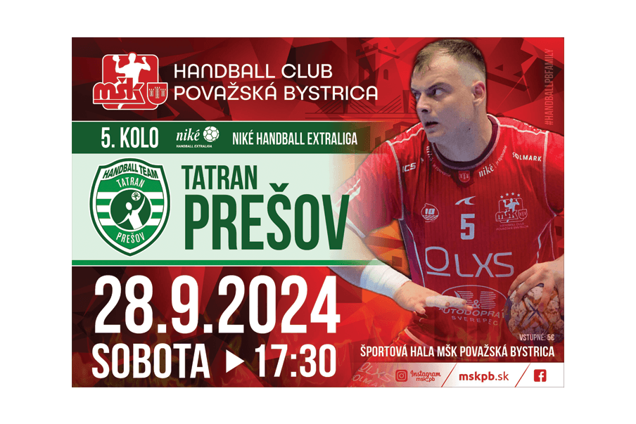 NHE: MŠK POVAŽSKÁ BYSTRICA- TATRAN PREŠOV 28.9.2024 O 17:30