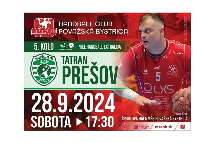 NHE: MŠK POVAŽSKÁ BYSTRICA- TATRAN PREŠOV 28.9.2024 O 17:30