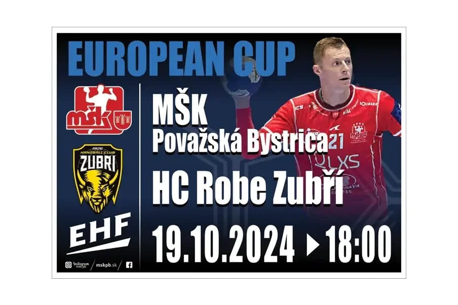 INFORMÁCIE K STRETNUTIU 2. KOLA EHF EUROPEAN CUP MEN 19.10.2024 O 18.00 HOD.