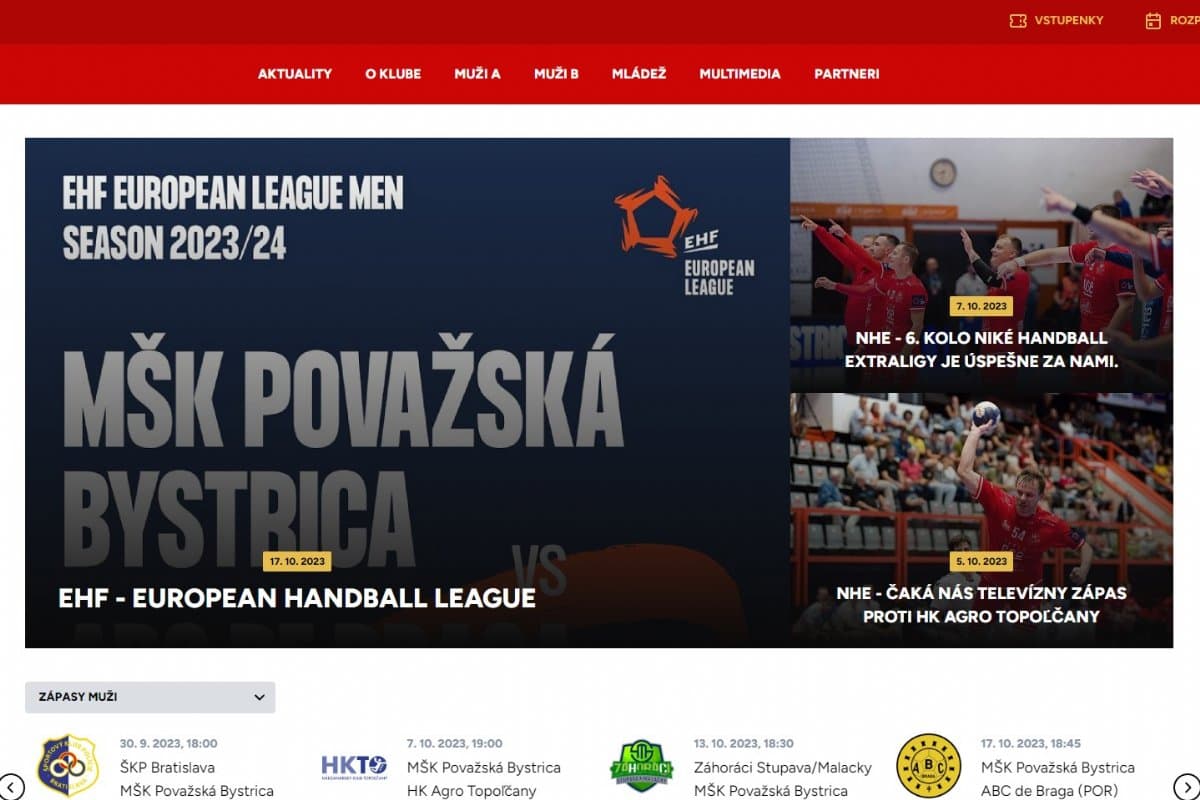 MŠK: Víta vás nový web hádzanárov MŠK Považská Bystrica