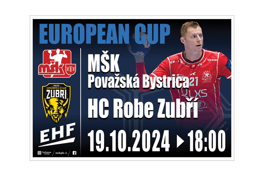INFORMÁCIE K STRETNUTIU 2. KOLA EHF EUROPEAN CUP MEN 19.10.2024 O 18.00 HOD.